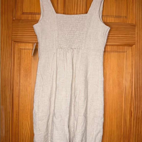 Alter’d State Linen Button Front Dress Neutral Sleeveless NWT XS - Picture 5 of 5